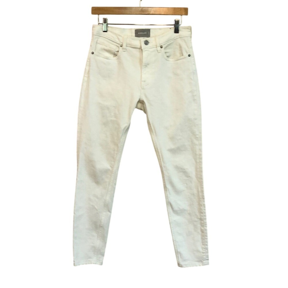 EVERLANE Women Size 6 Classic Off White Denim Midrise Skinny Ankle Jeans Summer